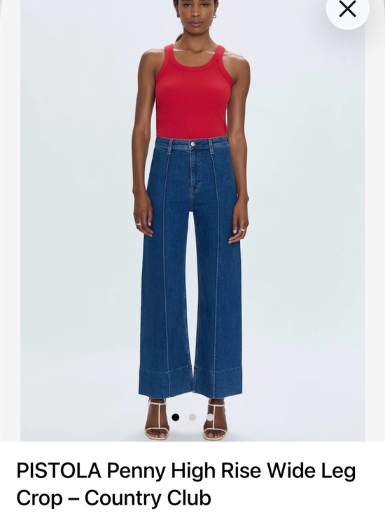 pistola Denim - pistola Wide-Leg High-Rise Crop Jeans in Blue